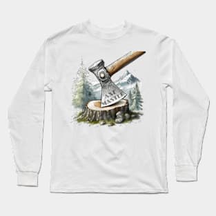 Axe Master Lumberjack Graphic Long Sleeve T-Shirt